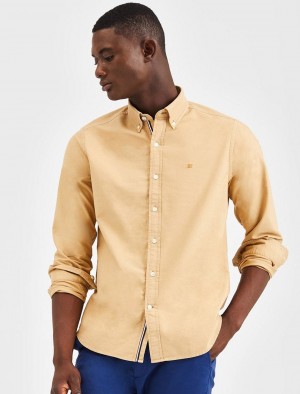 Ben Sherman Beatnik Oxford Garment Dye Gömlek Haki | 0437-TLQKN