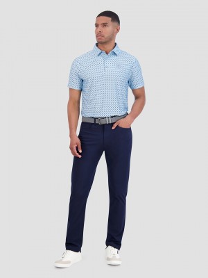 Ben Sherman Chequerboard Geo Polo Gömlek Mavi | 6175-OSEZQ