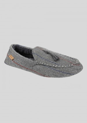 Ben Sherman Cliveden House Moccasin Slipper Gri | 7021-GUSJL