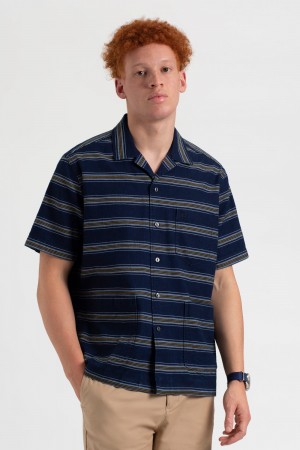 Ben Sherman Dalston Blues Lightweight Stripe Gömlek Indigo | 3690-UAZXR