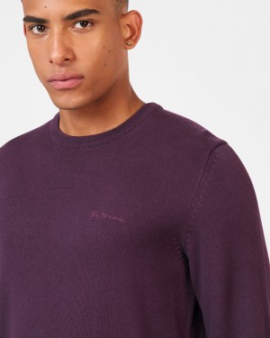 Ben Sherman Signature Crewneck Triko Mor | 6380-YMHVO