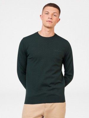 Ben Sherman Signature Merino Crewneck Triko Koyu Yeşil | 1064-HQIAE