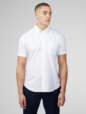 Ben Sherman Signature Short Sleeve Oxford Gömlek Beyaz | 9712-USJKZ