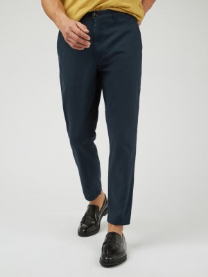 Ben Sherman Signature Slim Taper Linen Pantolon Yeşil | 4536-HUOIR