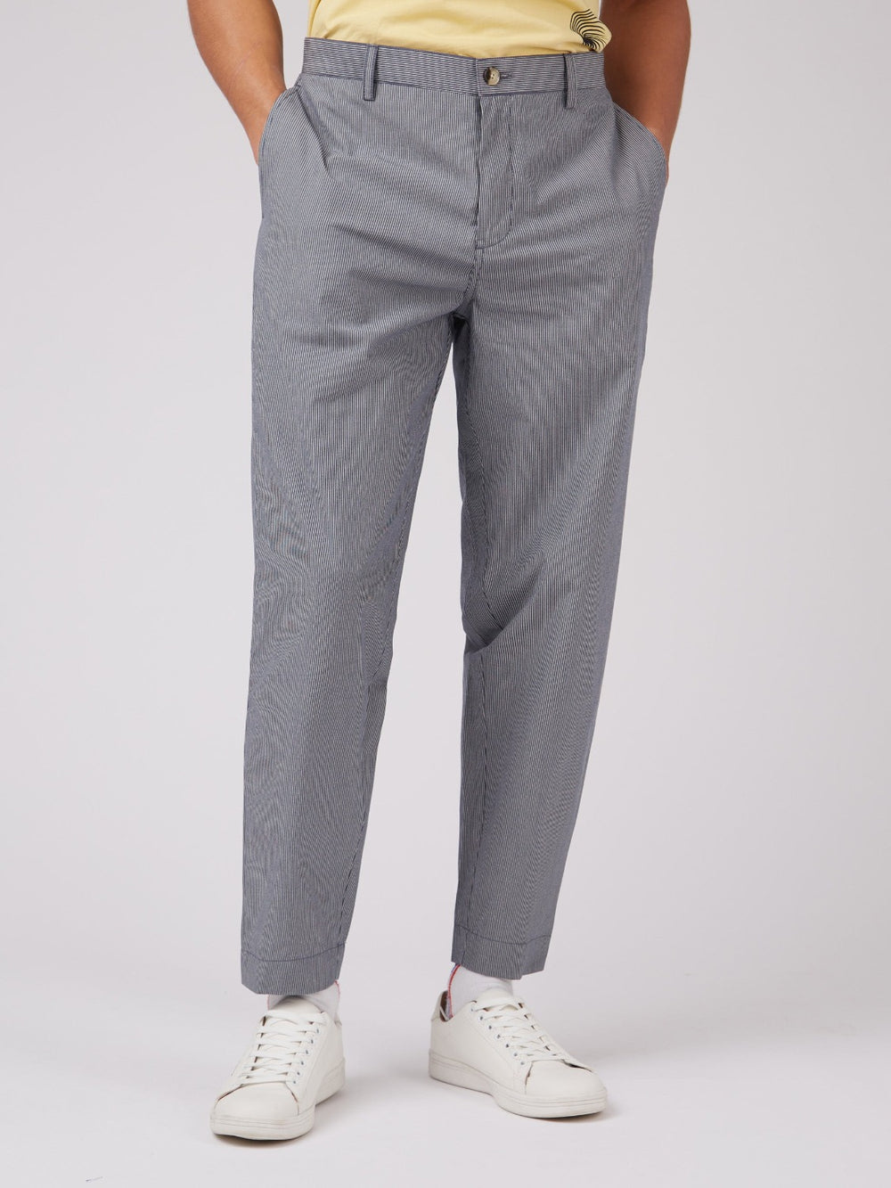 Ben Sherman B by Ben Sherman Cotton Taper Pantolon Mavi Gri | 4059-EDHSN