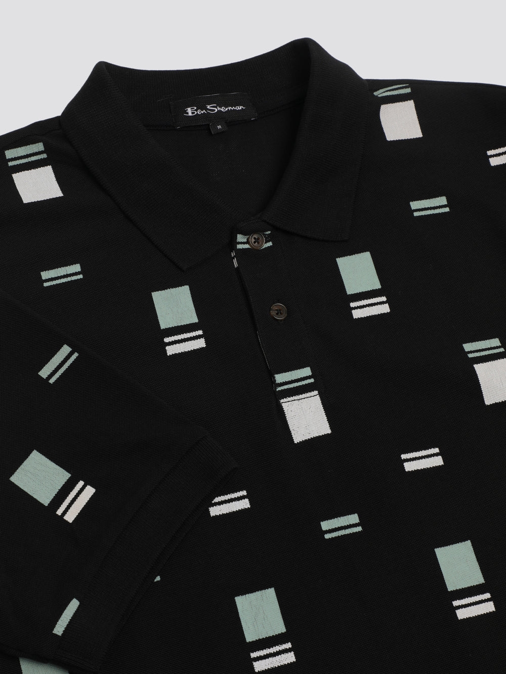 Ben Sherman B by Ben Sherman Scatter Chequerboard Mod Stripe Polo Gömlek Siyah | 9541-BZQCT