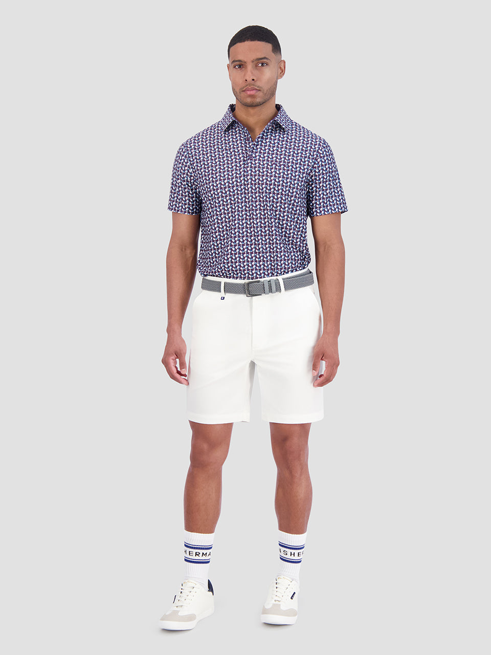 Ben Sherman Bauhaus Geo Tech Jersey Sports Fit Polo Gömlek Mor | 1395-HGOJY