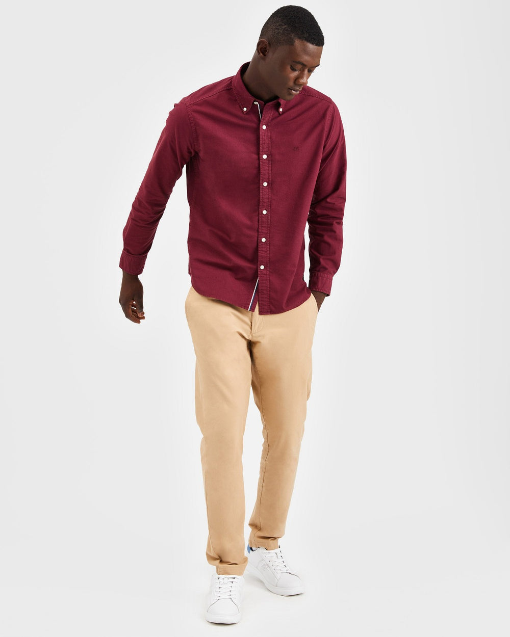 Ben Sherman Beatnik Oxford Garment Dye Gömlek Bordo | 7968-SFYDC