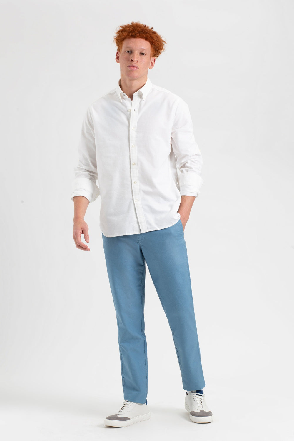 Ben Sherman Beatnik Oxford Slim Taper Garment Dye Chino Pantolon Mavi | 7485-CSEDV