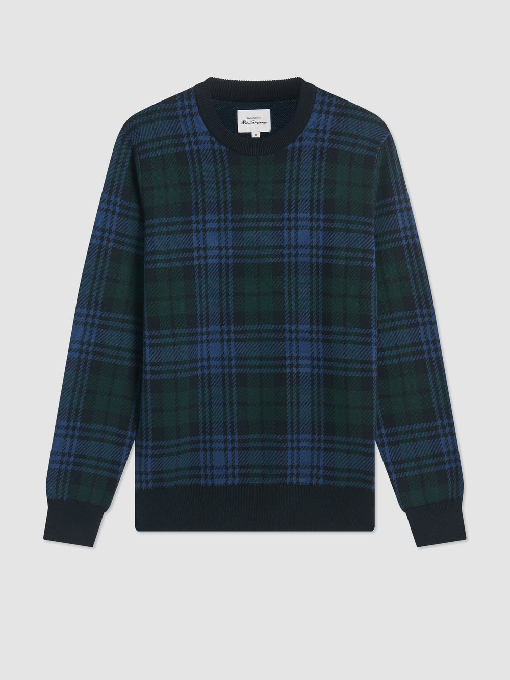 Ben Sherman Blackwatch Check Crewneck Triko Siyah | 0371-WRJAD