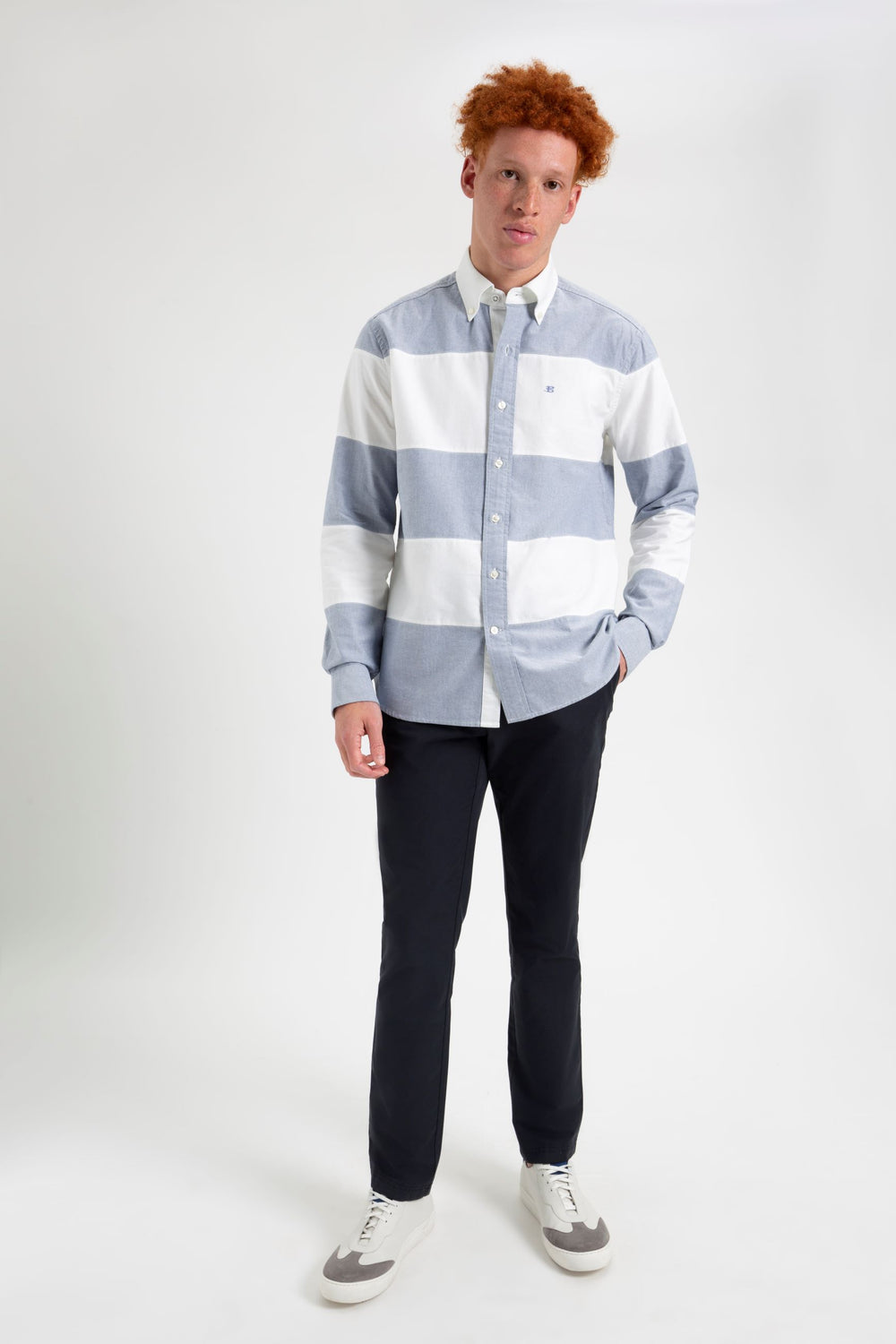 Ben Sherman Brighton Oxford Organic Garment Dye Rugby Gömlek Lacivert | 9426-TJAIG