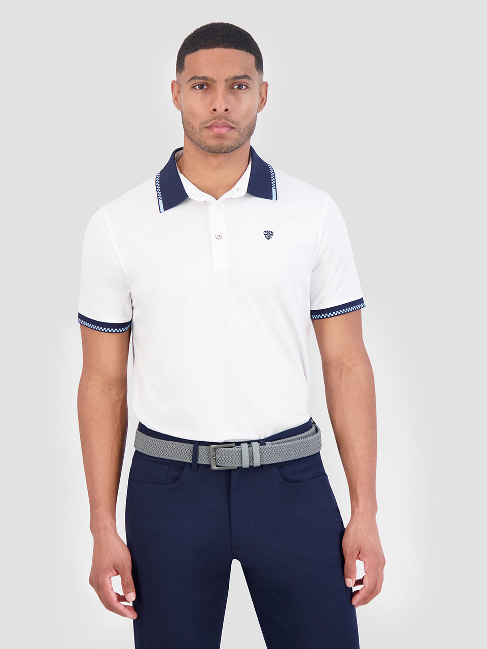 Ben Sherman Checker Rib Air Pique Sports Fit Polo Gömlek Beyaz | 9764-UAVPY