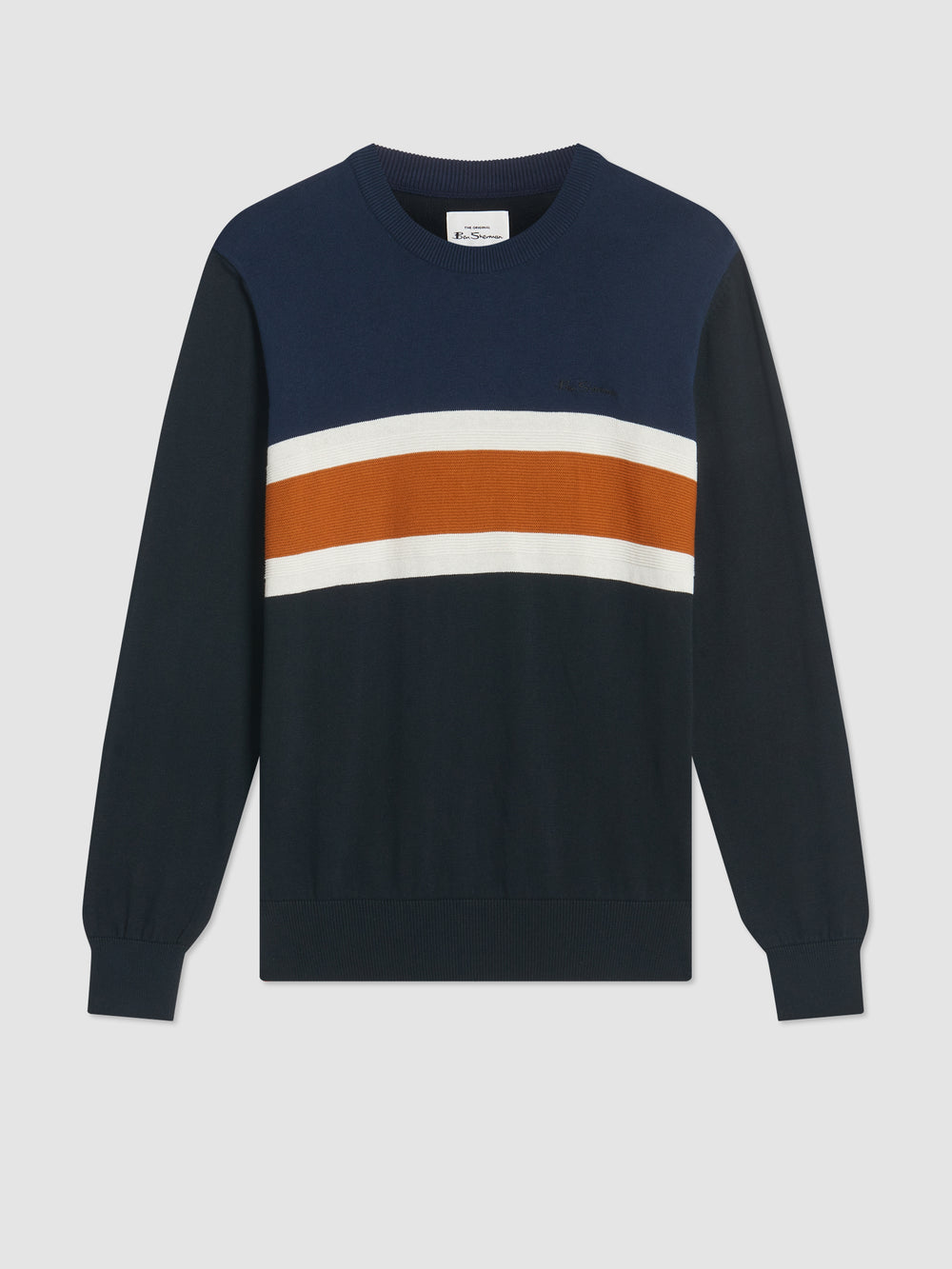 Ben Sherman Chest Stripe Crewneck Triko Siyah | 0426-TQYSK