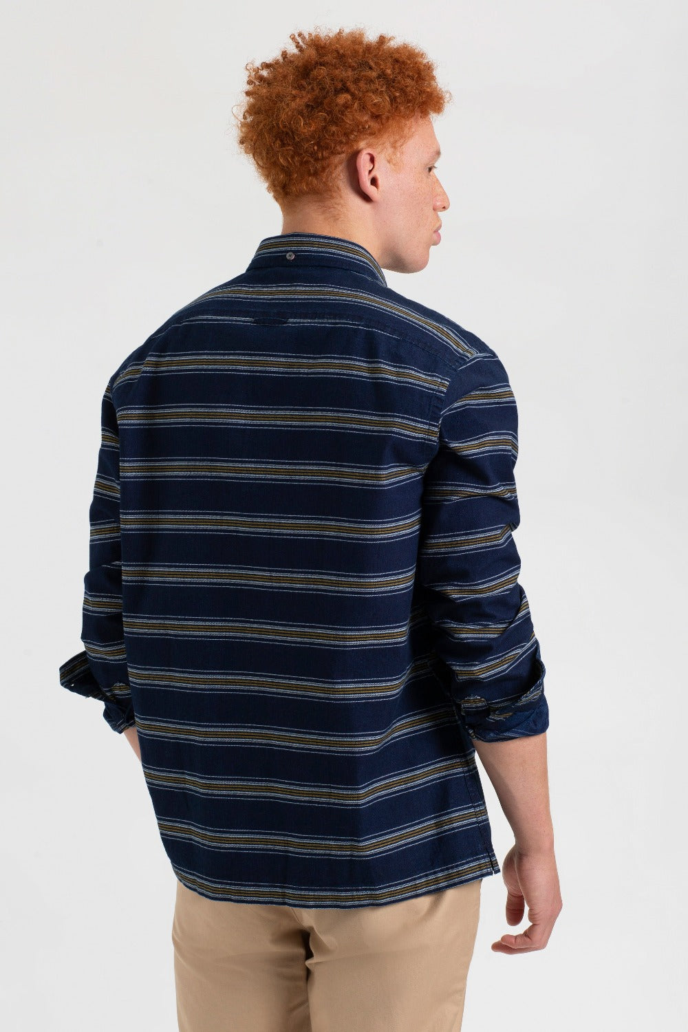 Ben Sherman Dalston Blues Long Sleeve Indigo Stripe Gömlek Indigo | 0524-EQBCR