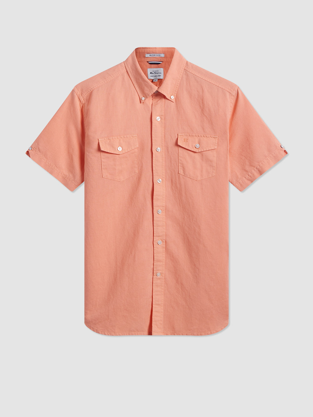 Ben Sherman Garment Dye Linen Gömlek Turuncu | 7563-MTSGF