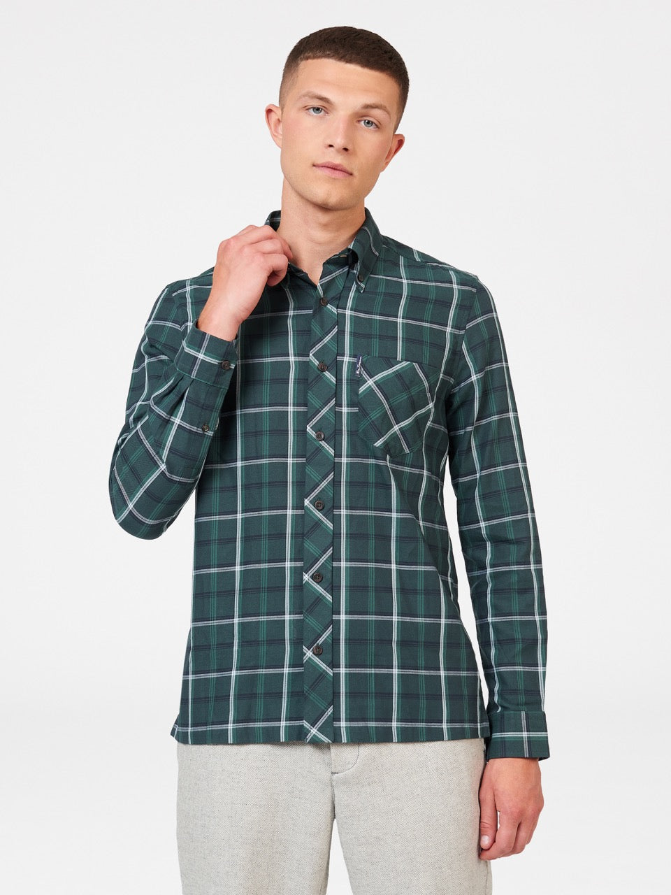 Ben Sherman Grid Check Gömlek Yeşil | 6719-LKRDX