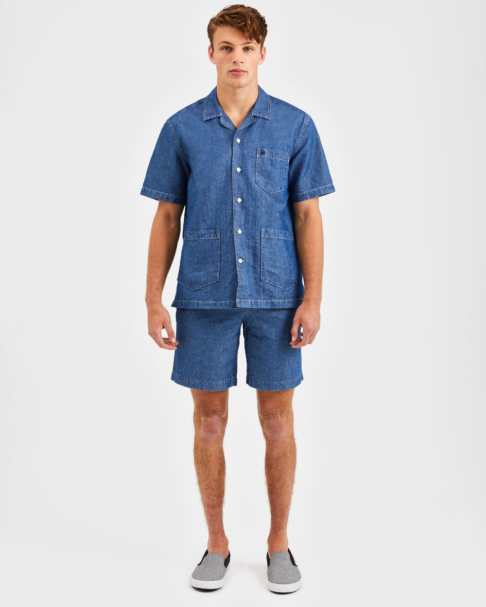 Ben Sherman Hastings Garment Dye Chambray Gömlek Indigo | 0531-MXHPW