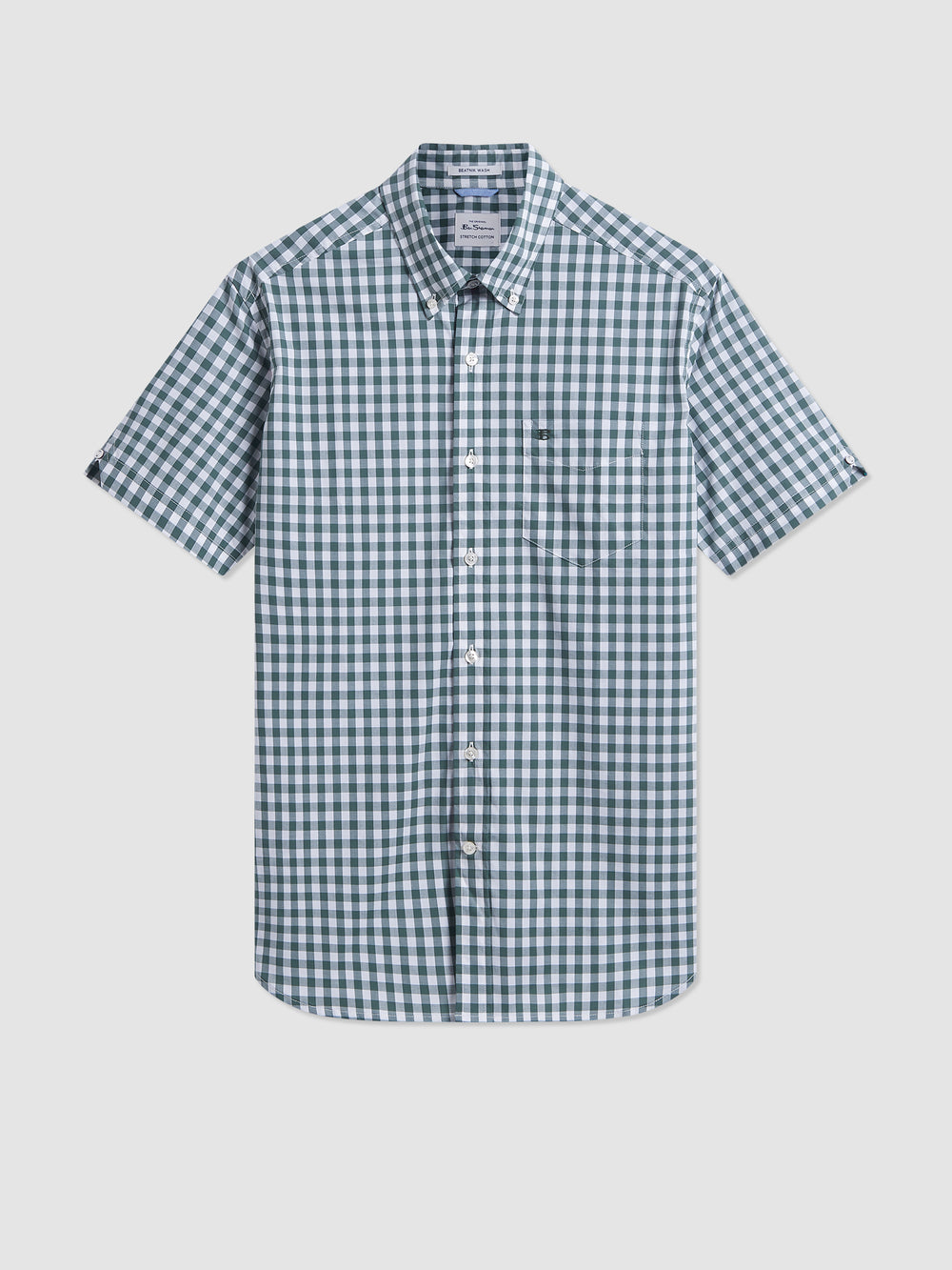 Ben Sherman House Poplin Gingham Gömlek Zeytin Yeşili | 7519-RNLDX