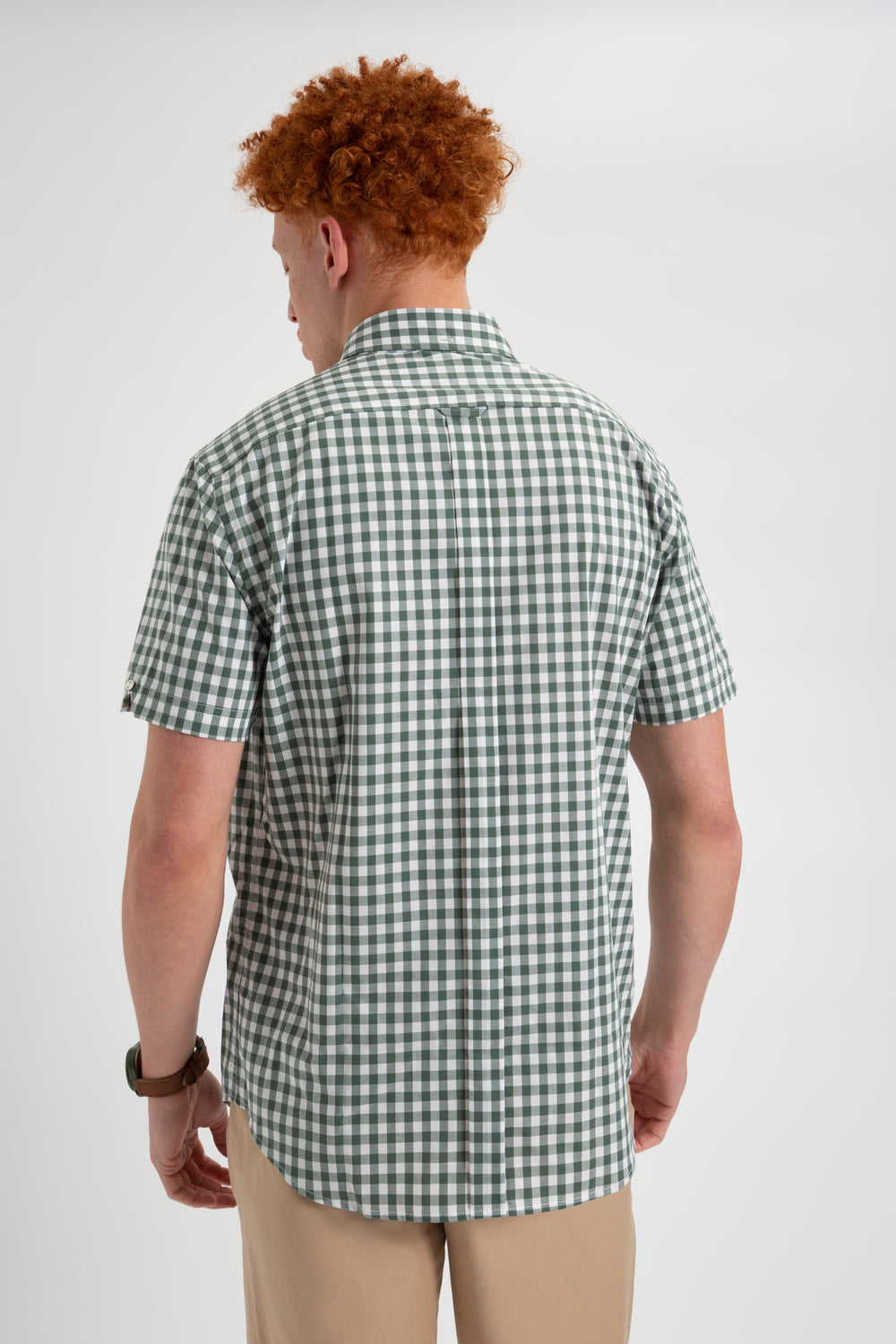 Ben Sherman House Poplin Gingham Gömlek Zeytin Yeşili | 7519-RNLDX