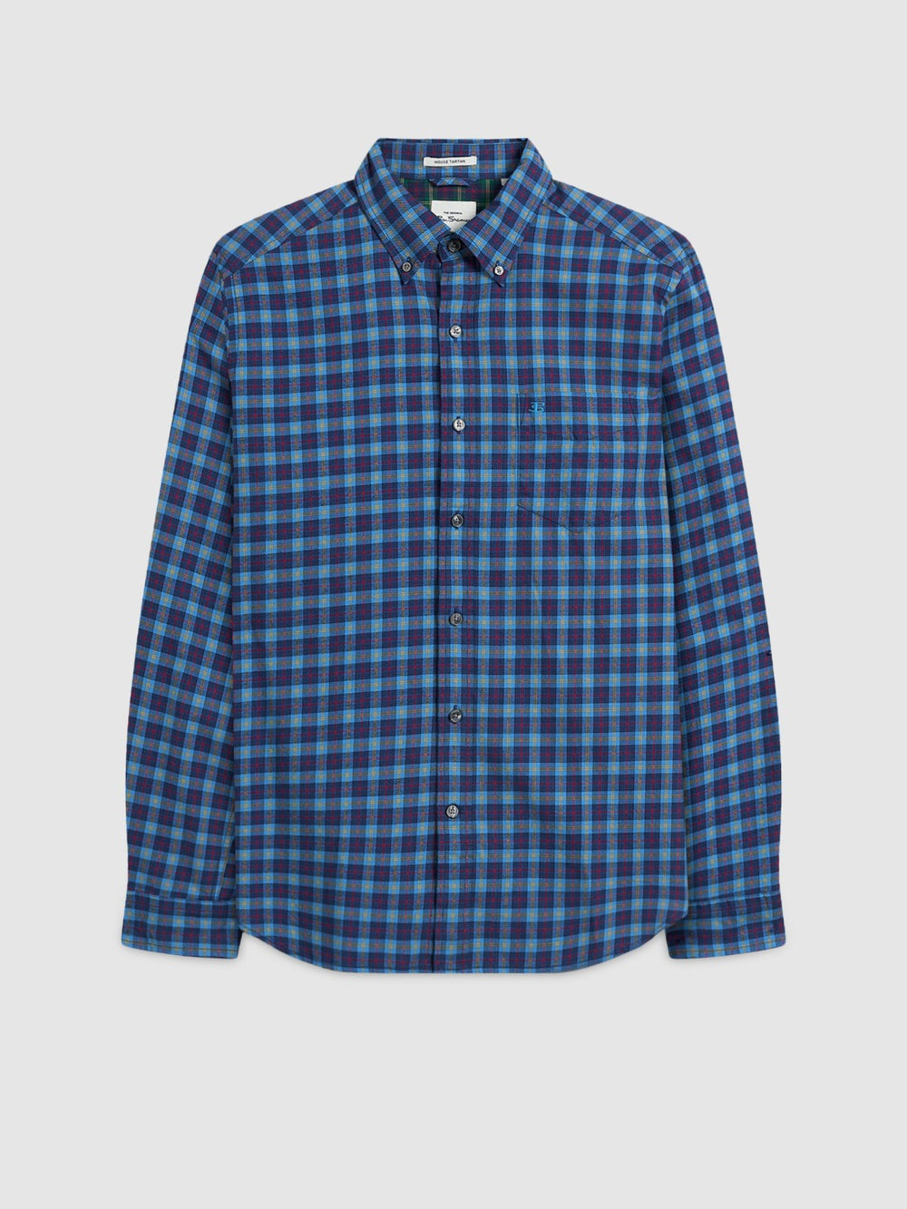 Ben Sherman House Tartan Twill Gömlek Lacivert | 5230-OMLIU