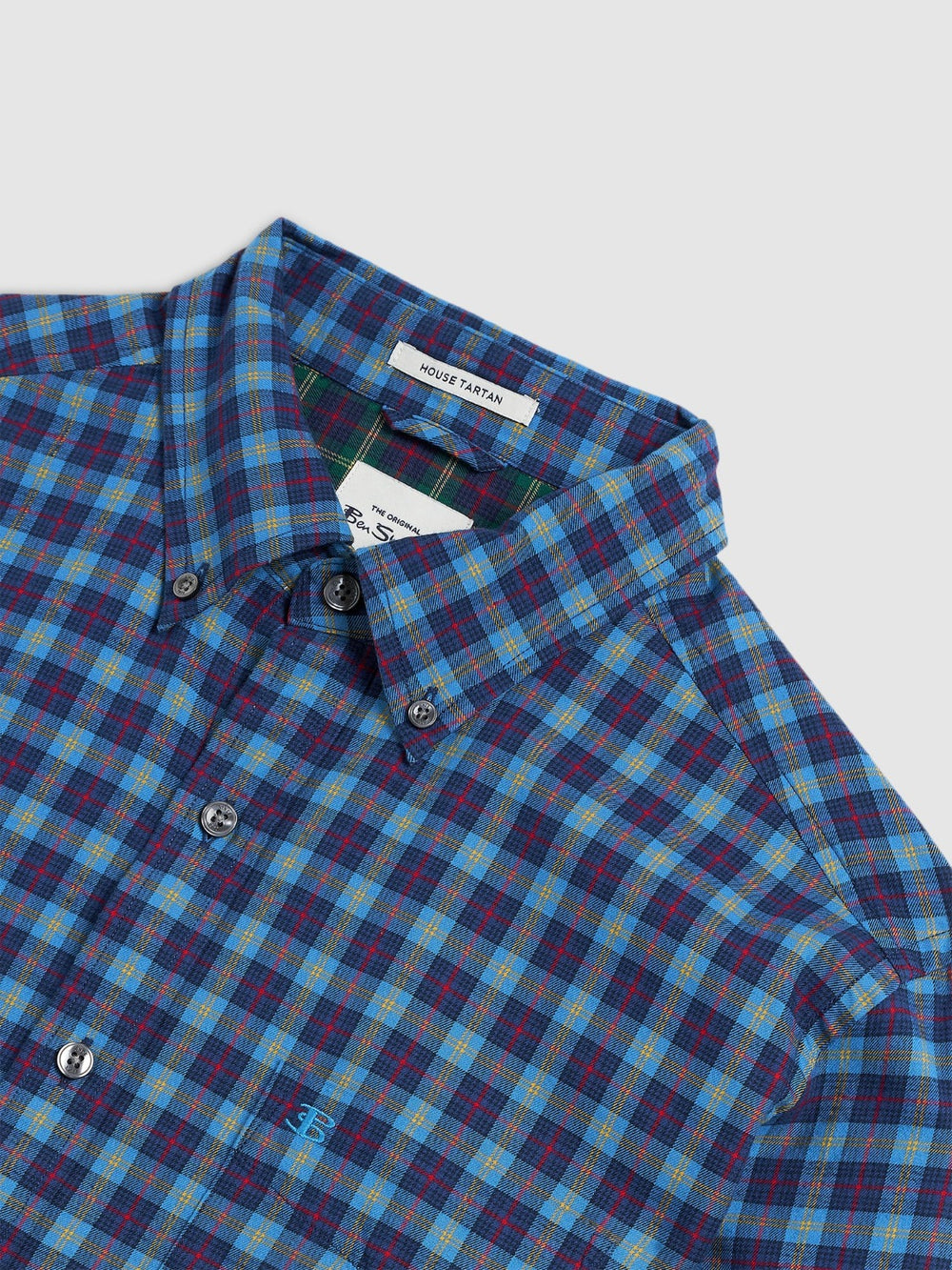 Ben Sherman House Tartan Twill Gömlek Lacivert | 5230-OMLIU