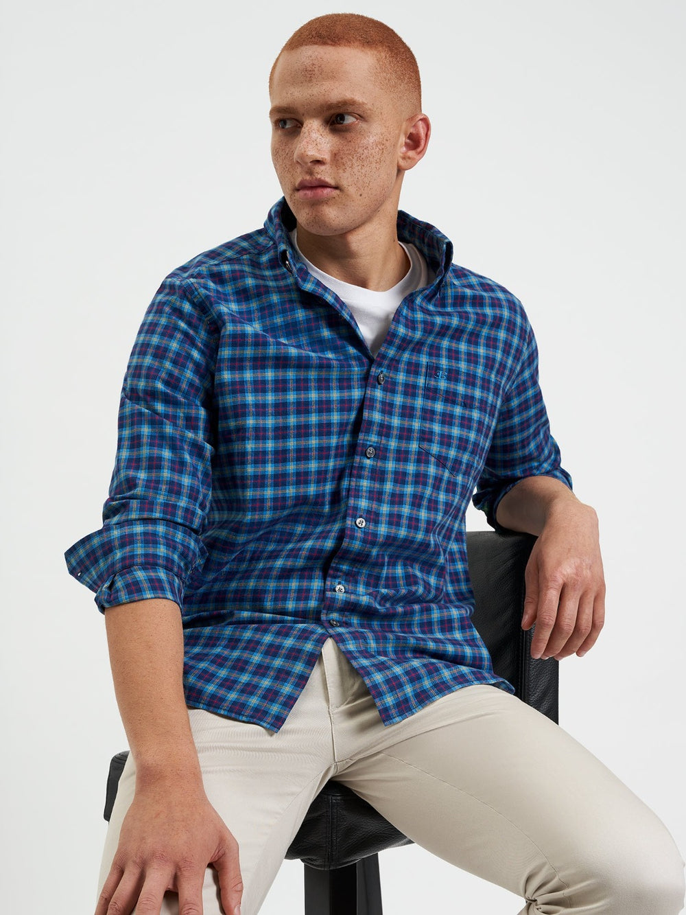 Ben Sherman House Tartan Twill Gömlek Lacivert | 5230-OMLIU