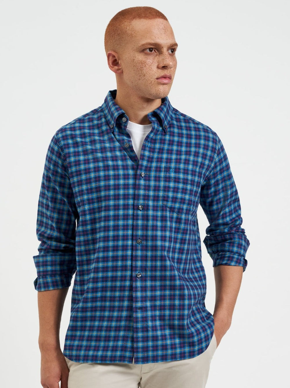 Ben Sherman House Tartan Twill Gömlek Lacivert | 5230-OMLIU