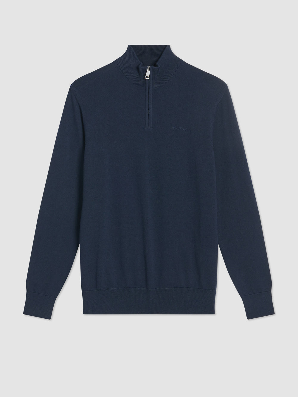 Ben Sherman Merino Half-Zip Triko Lacivert | 4728-CBVGA