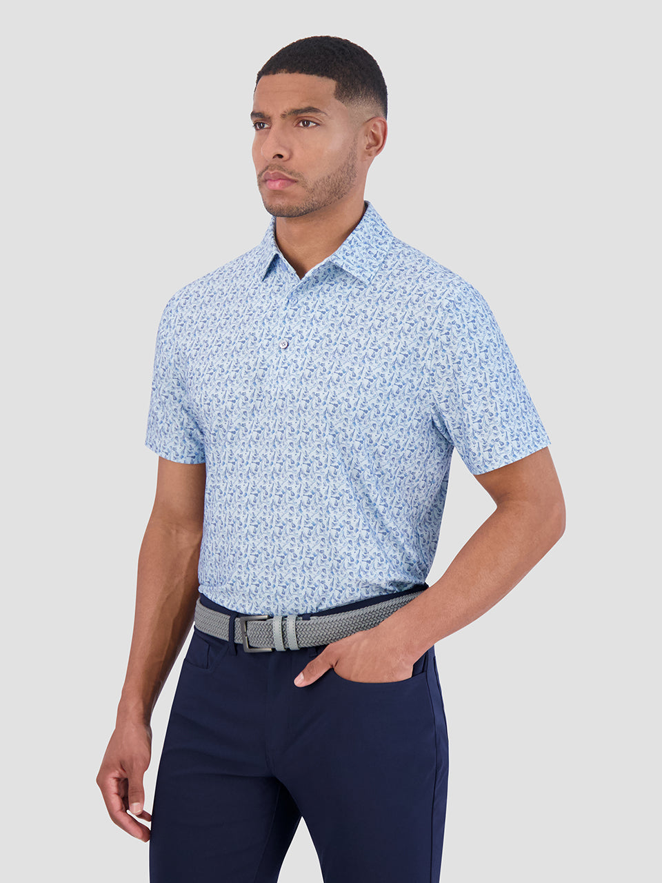 Ben Sherman Mini Guitar Tech Jersey Sports Fit Polo Gömlek Mavi | 3690-WASJP