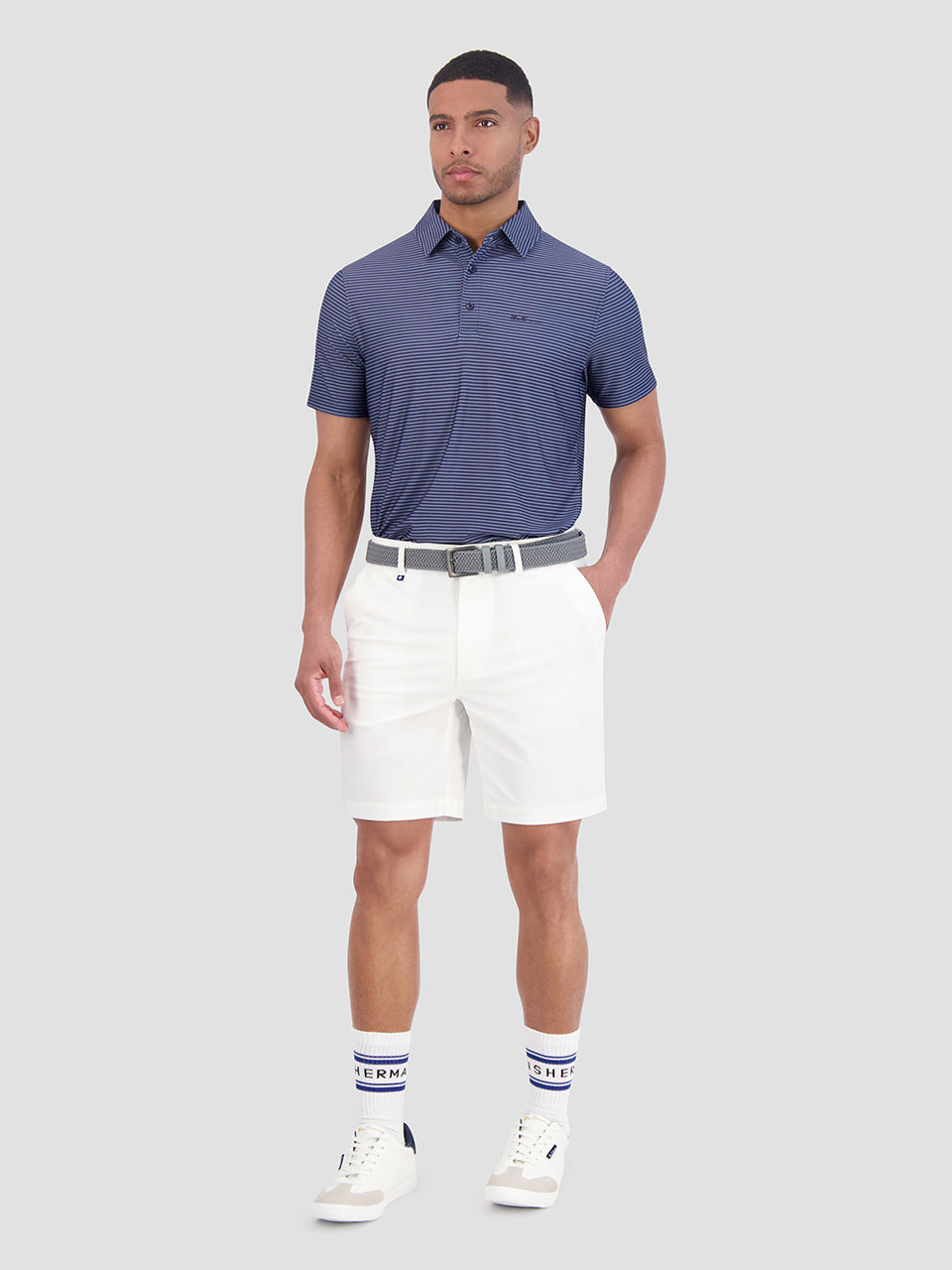 Ben Sherman Mini Stripes Tech Jersey Sports Fit Polo Gömlek Lacivert | 7589-LTUQW