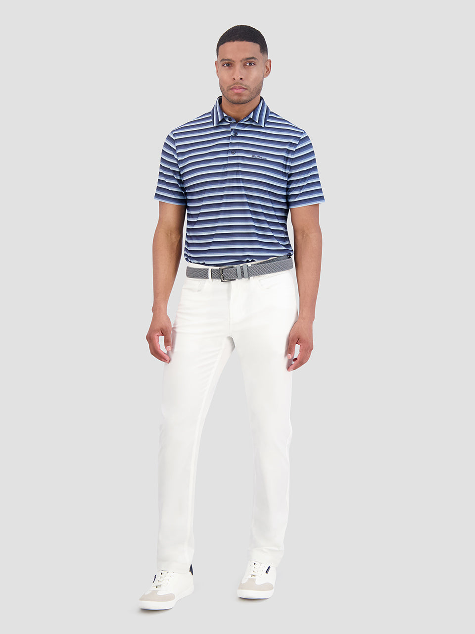 Ben Sherman Multi Stripe Tech Jersey Sports Fit Polo Gömlek Lacivert | 8096-XITAM