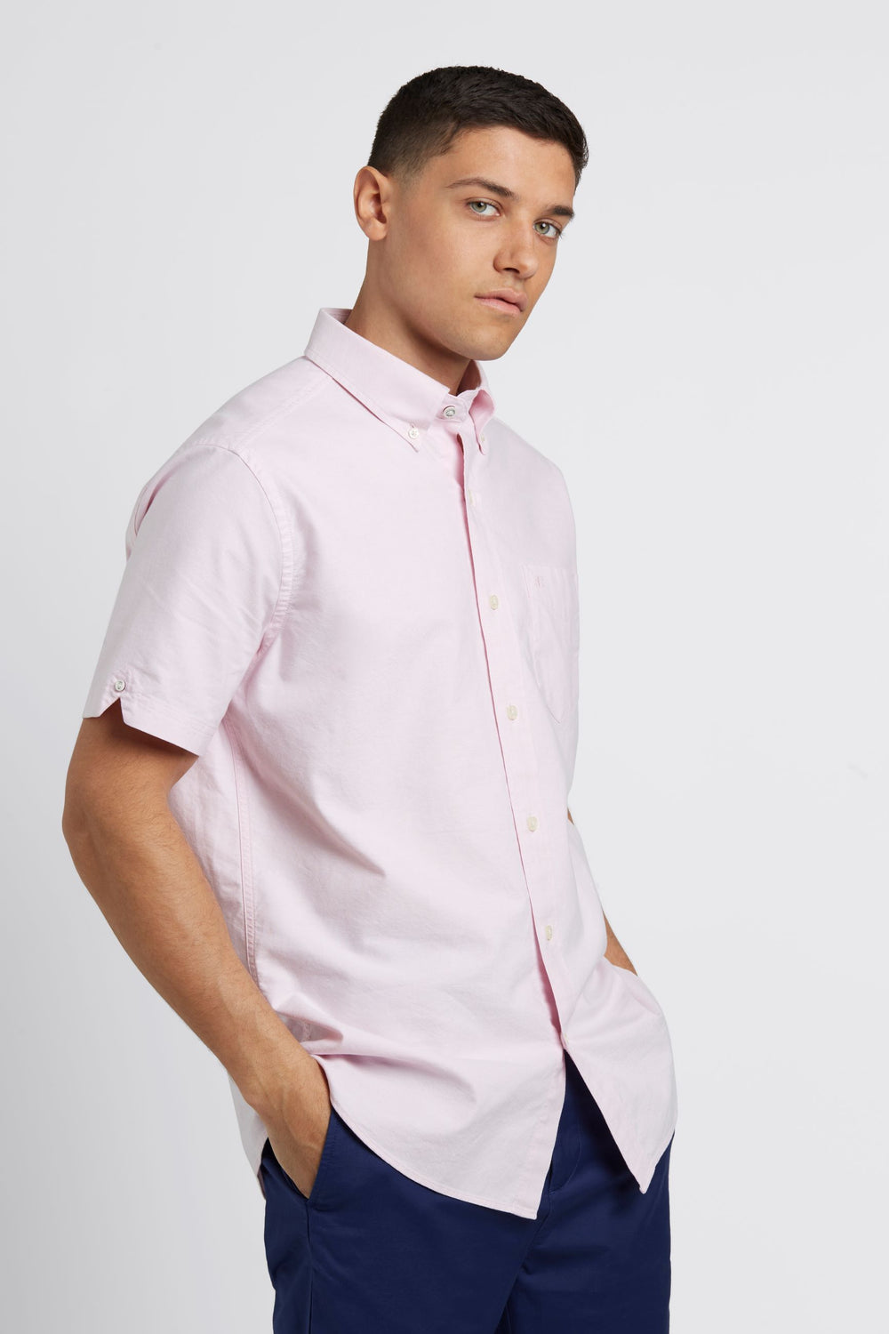 Ben Sherman Short Sleeve Brighton Oxford Organic Gömlek Pembe | 5364-PROYB