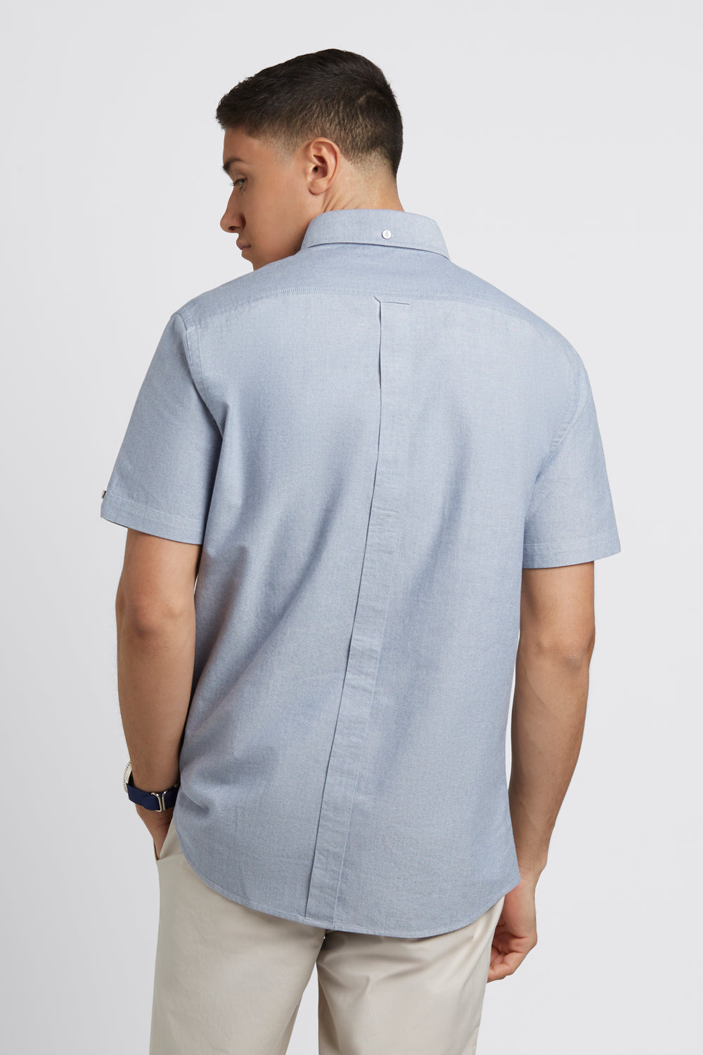 Ben Sherman Short Sleeve Brighton Oxford Organic Gömlek Lacivert | 7624-EDTSN