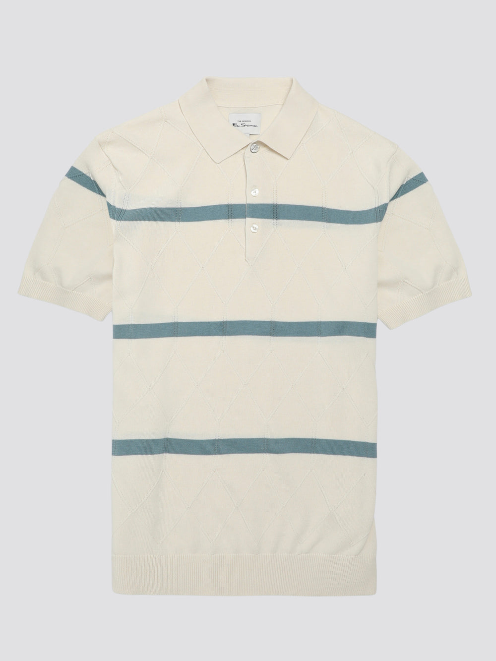 Ben Sherman Signature Argyle Stripe Polo Triko Beyaz | 5907-PDWAJ