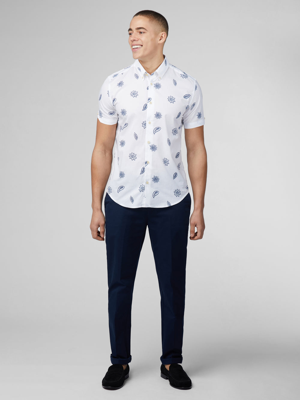 Ben Sherman Signature Floral Gömlek Beyaz | 6852-MVZWK