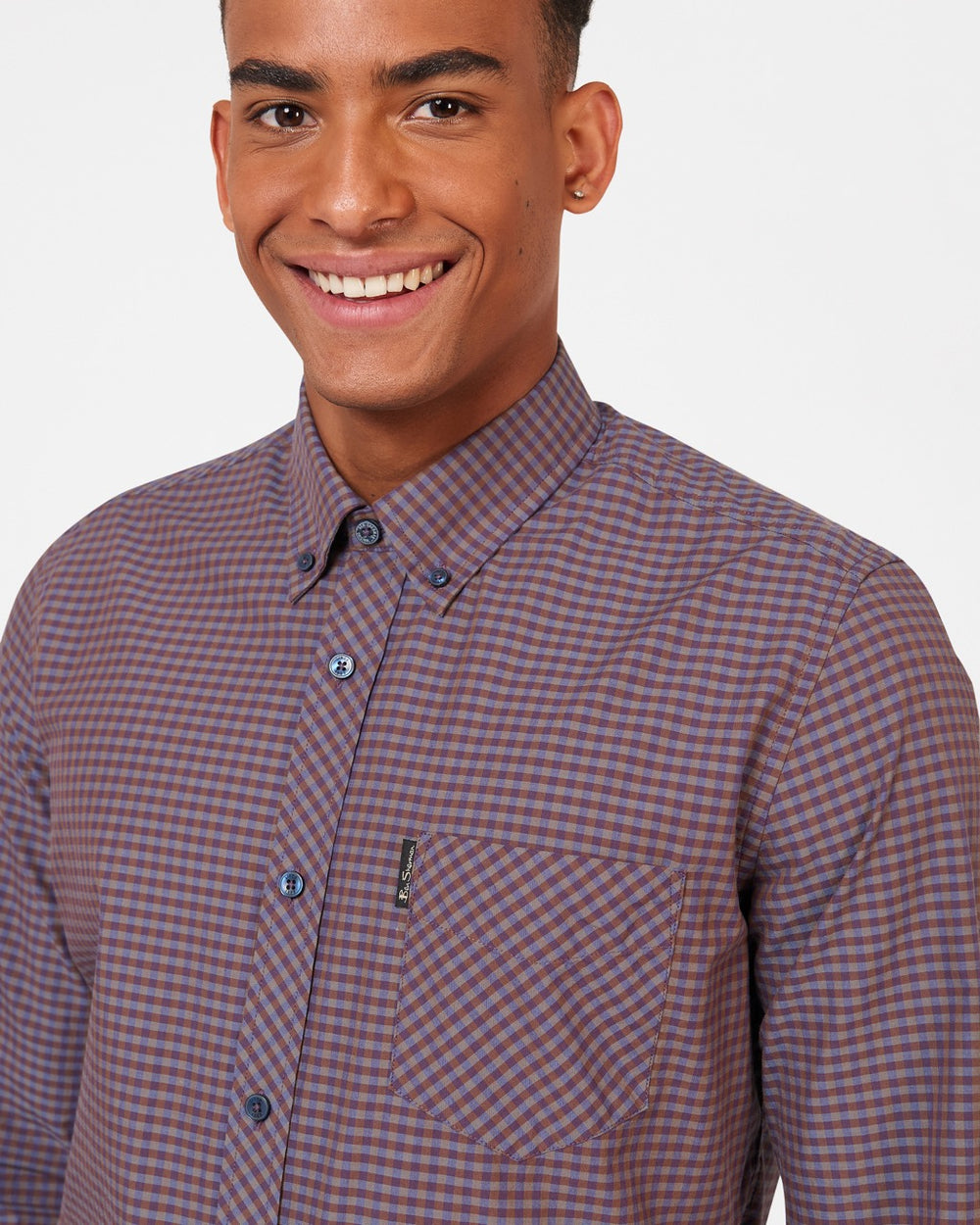 Ben Sherman Signature Gingham Long-Sleeve Gömlek Mor | 7298-CPQOG