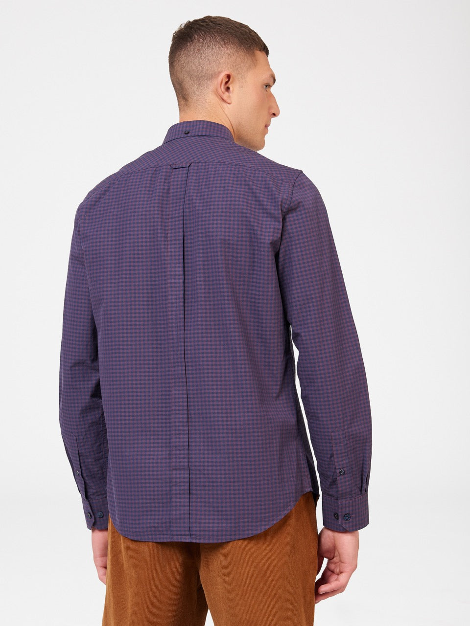 Ben Sherman Signature Gingham Long-Sleeve Gömlek Mor | 3542-KUCGE