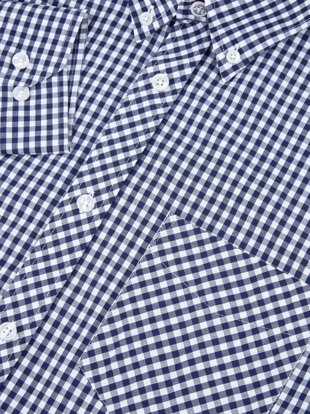 Ben Sherman Signature Long-Sleeve Gingham Gömlek Koyu Mavi | 6192-EVDMH