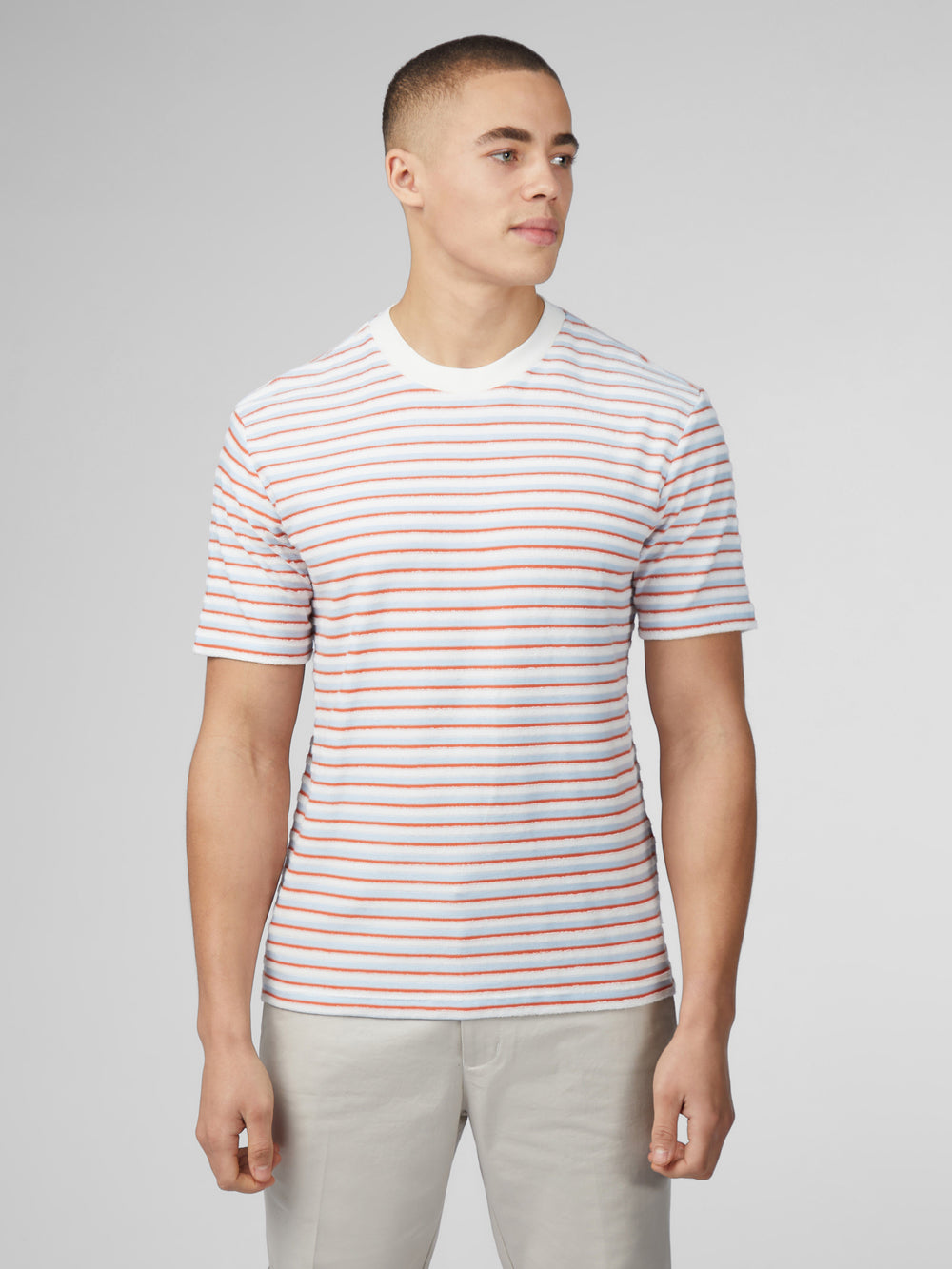 Ben Sherman Signature Loopback Stripe Tişört Mavi | 5820-CANOZ