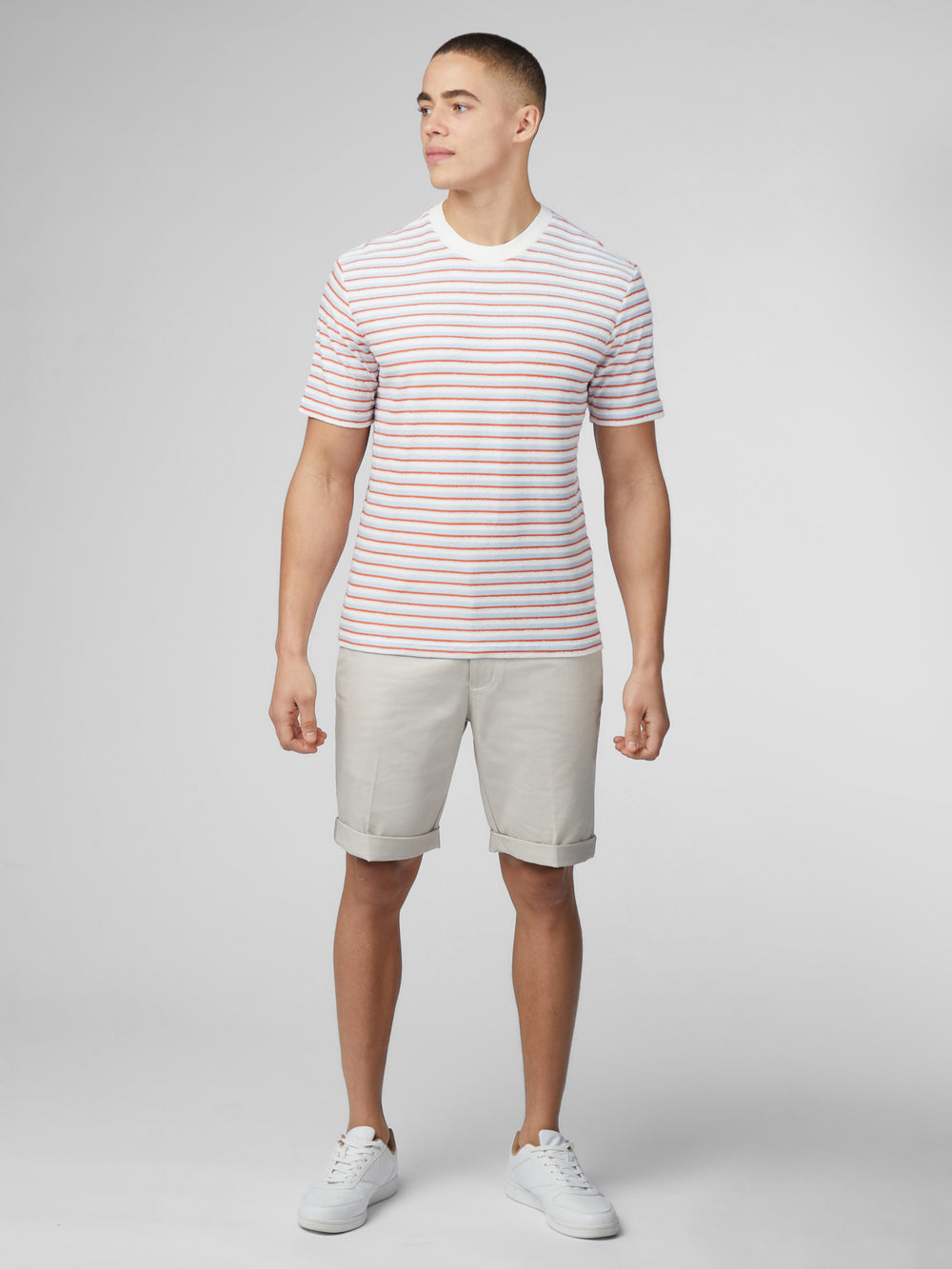 Ben Sherman Signature Loopback Stripe Tişört Mavi | 5820-CANOZ