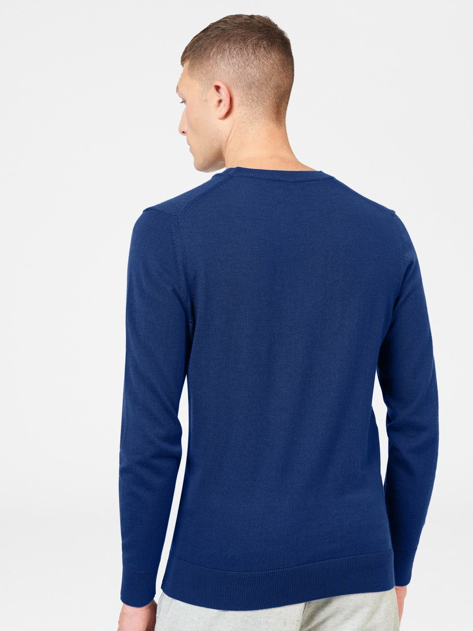 Ben Sherman Signature Merino Crewneck Triko Mavi | 3579-HIFUP