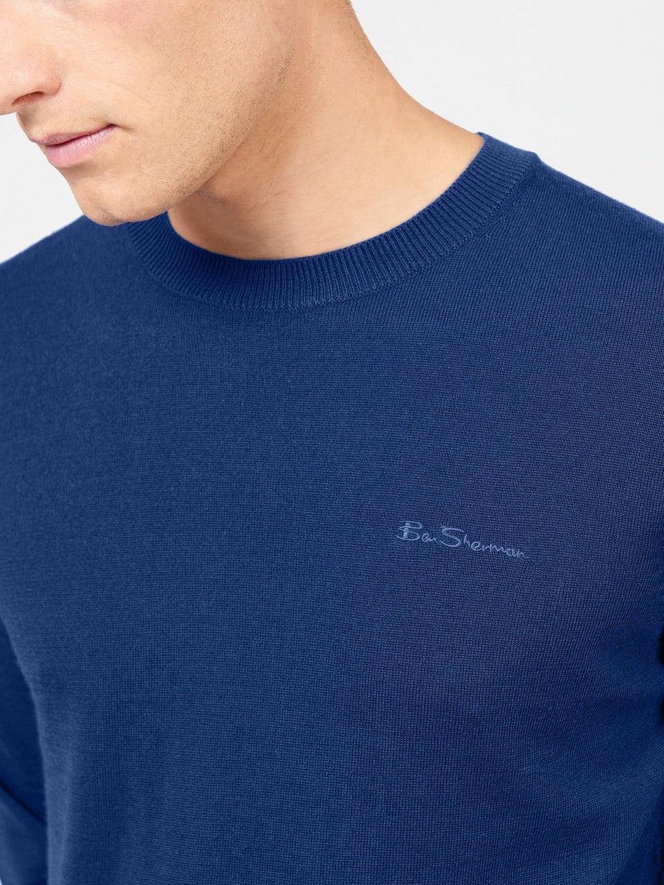 Ben Sherman Signature Merino Crewneck Triko Mavi | 3579-HIFUP