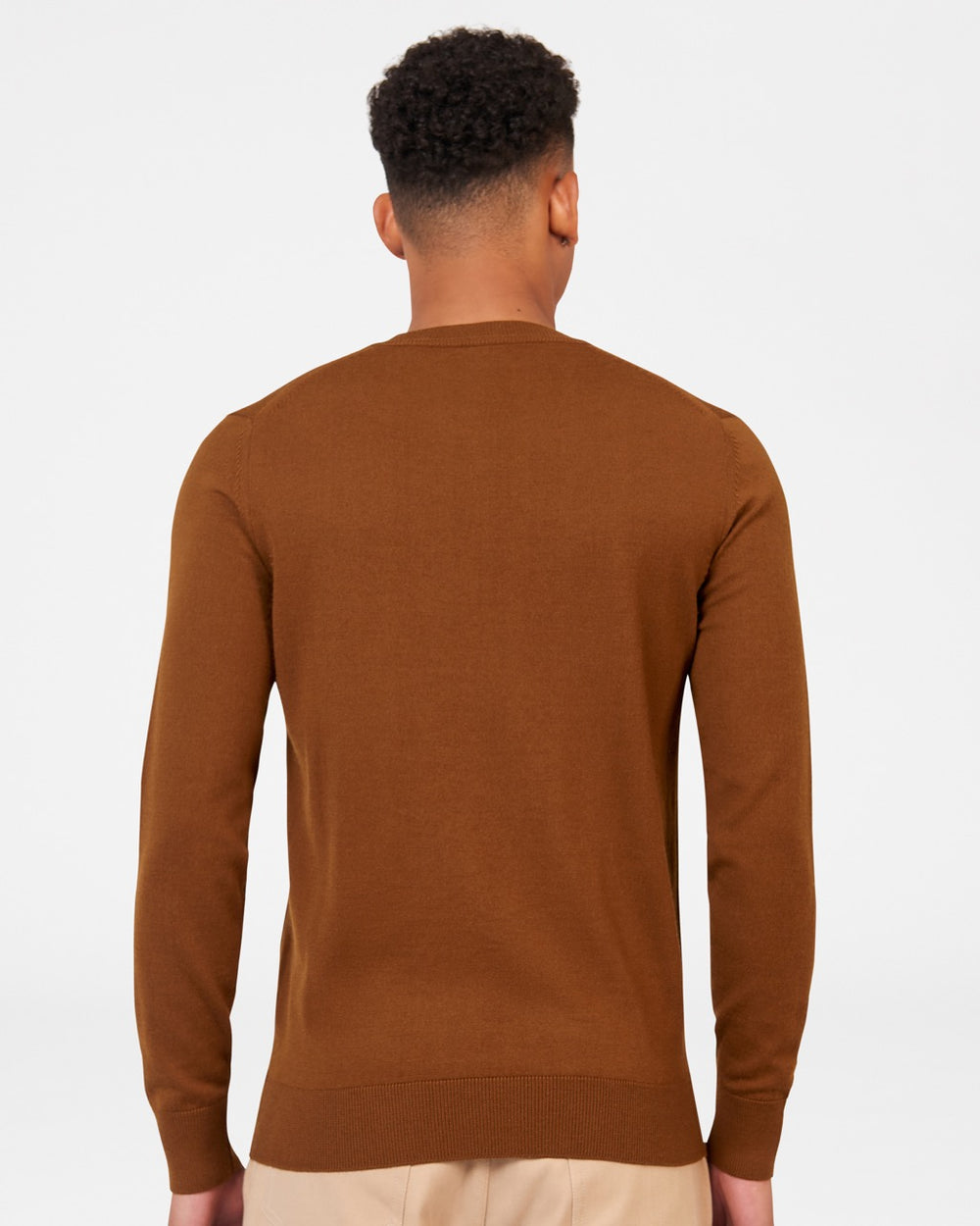 Ben Sherman Signature Merino Crewneck Triko Kahverengi | 6980-VFTZH