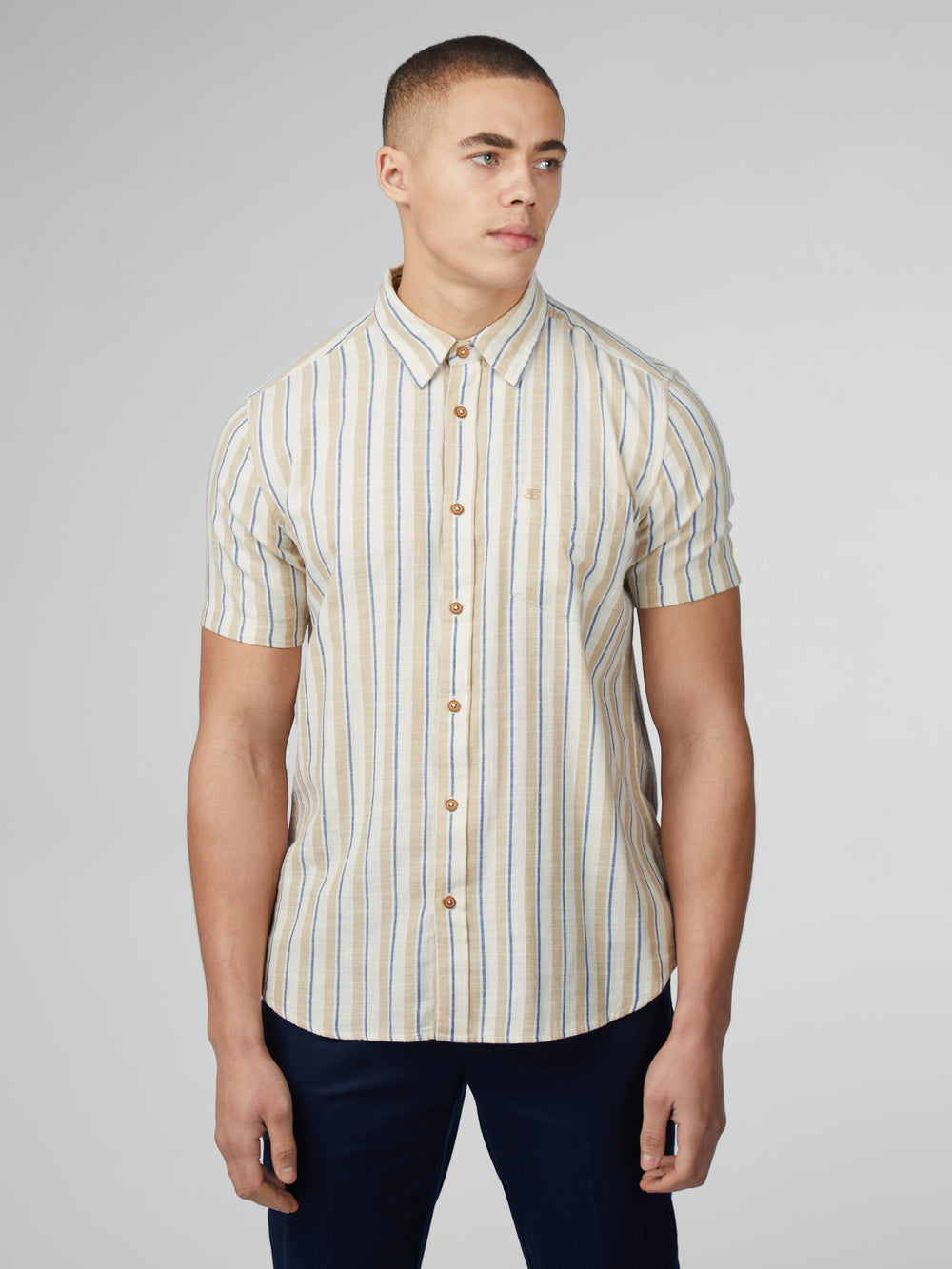 Ben Sherman Signature Mod Stripe Gömlek Beyaz | 3412-CYWFO