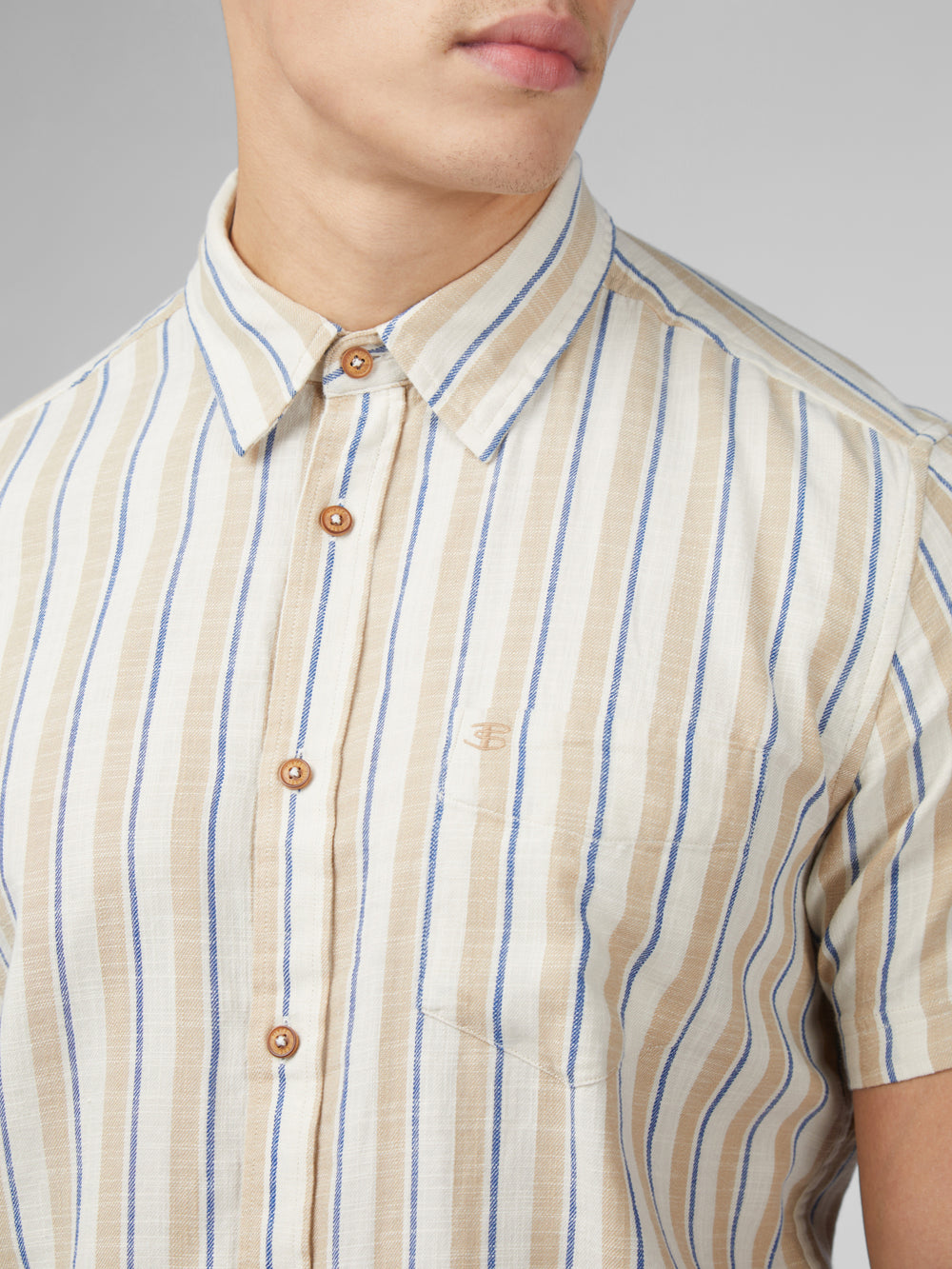 Ben Sherman Signature Mod Stripe Gömlek Beyaz | 3412-CYWFO