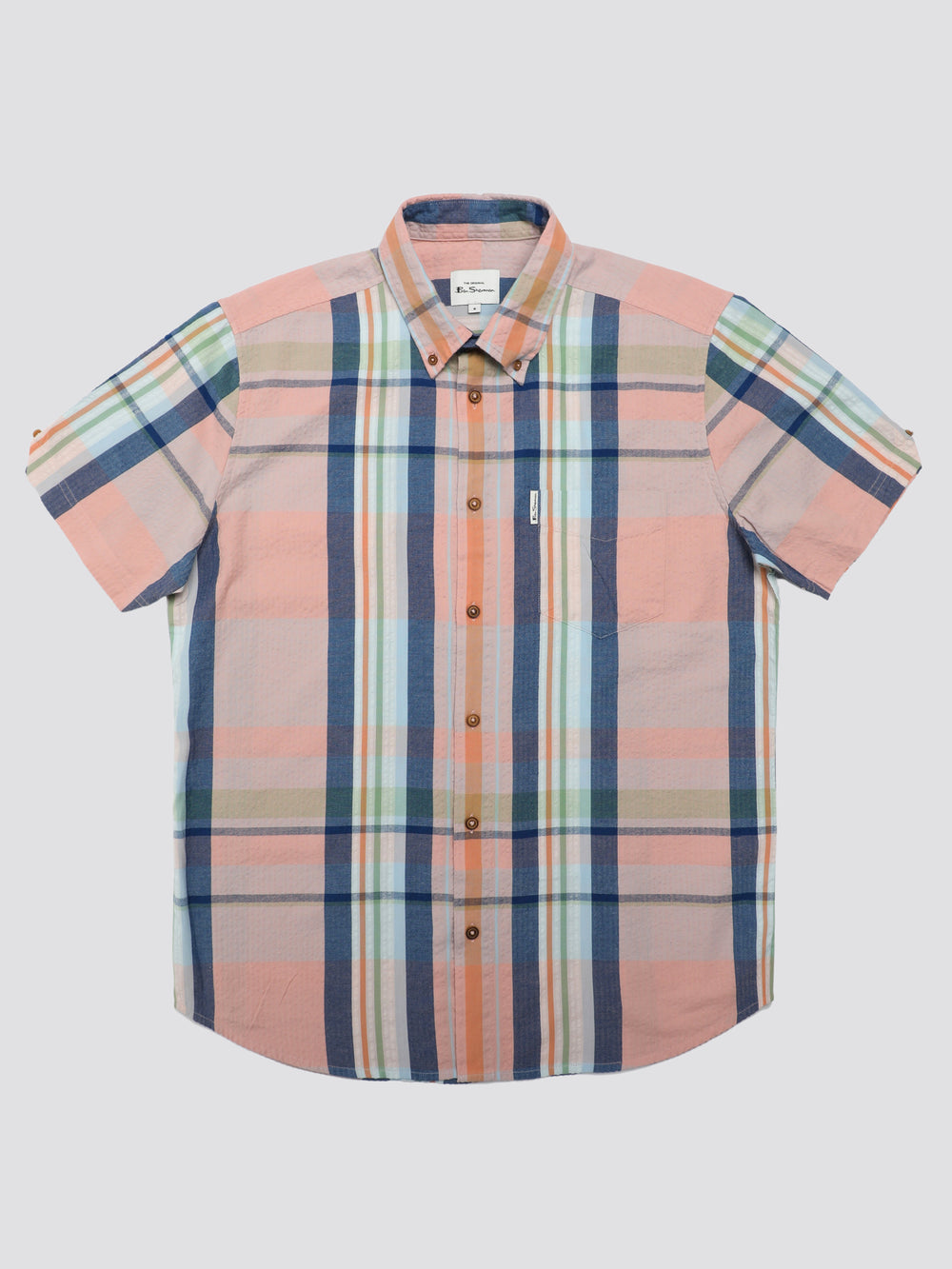 Ben Sherman Signature Seersucker Check Gömlek Pembe | 0385-WYNCP