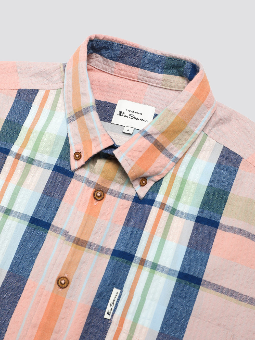 Ben Sherman Signature Seersucker Check Gömlek Pembe | 0385-WYNCP