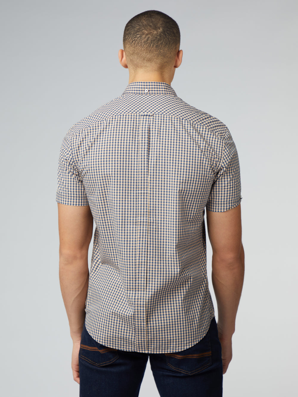 Ben Sherman Signature Short Sleeve Gingham Gömlek Bakır Turuncu | 4571-JSLDO