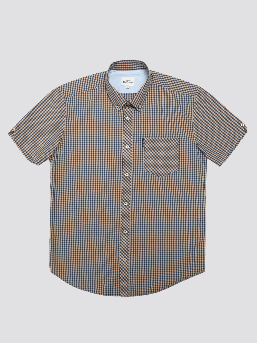 Ben Sherman Signature Short Sleeve Gingham Gömlek Bakır Turuncu | 4571-JSLDO