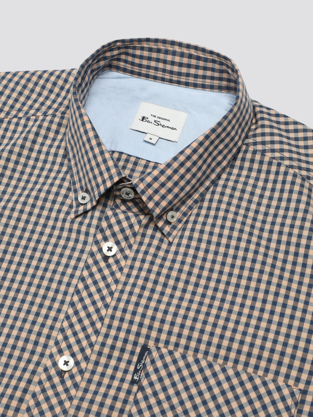 Ben Sherman Signature Short Sleeve Gingham Gömlek Bakır Turuncu | 4571-JSLDO